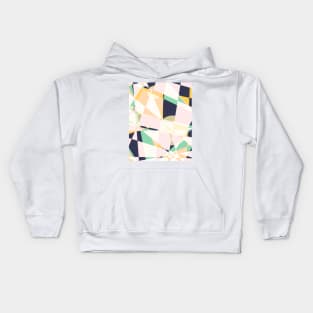 Broken moons, geometric outer space abstract illustration in soft colors Kids Hoodie